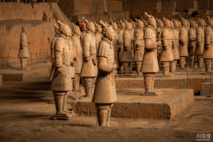 The Terracotta Army in its excavation pit in Xi’an